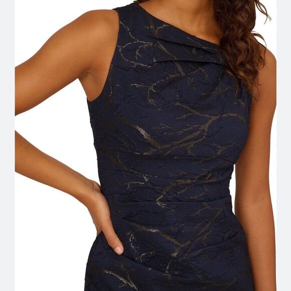 Adrianna Papell AP1D104884 Metallic Stretch Jacquard Sheath Dress size 4 NWT - Picture 5 of 6